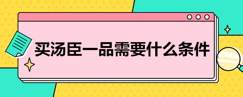 买汤臣一品需要什么条件（购买汤臣一品的条件）