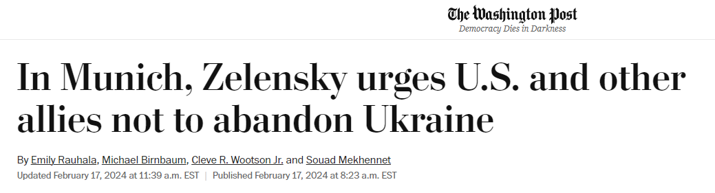 泽连斯基敦促美国别放弃乌克兰，否则“俄罗斯将摧毁我们”