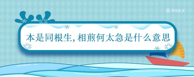 本是同根生相煎何太急是什么意思 本是同根生相煎何太急的理解