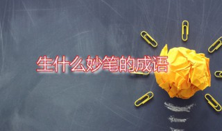 生什么妙笔的成语（生什么妙笔四字成语）