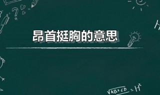 昂首挺胸的意思 昂首挺胸的意思是什么 标准答案