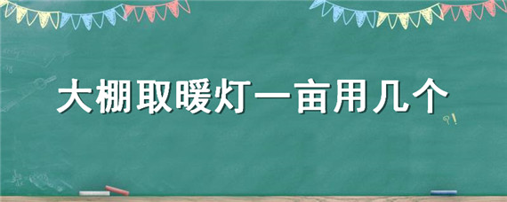 大棚取暖灯一亩用几个（大棚取暖灯效果怎么样）