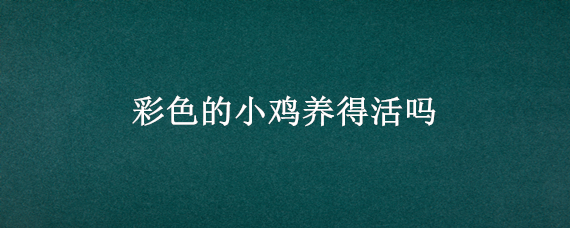 彩色的小鸡养得活吗 有颜色的小鸡怎么养活