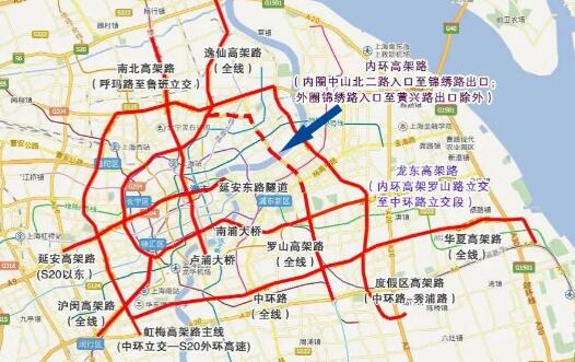 上海限行区域图2021高清，上海限行范围