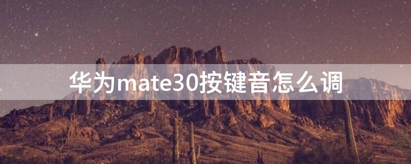 华为mate30按键音怎么调