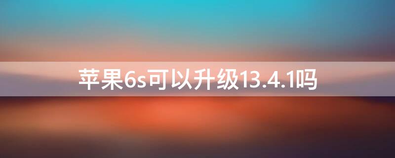 iPhone6s可以升级13.4.1吗