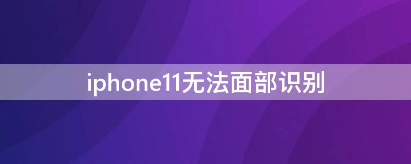 iPhone11无法面部识别