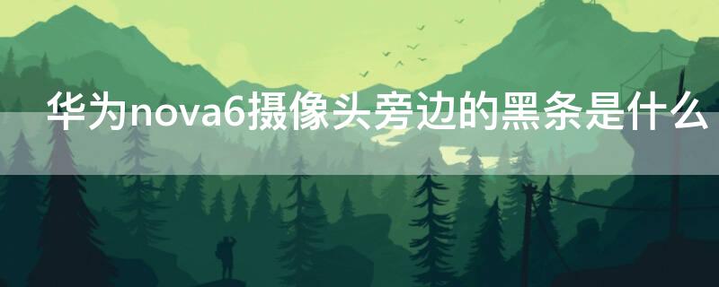 华为nova6摄像头旁边的黑条是什么