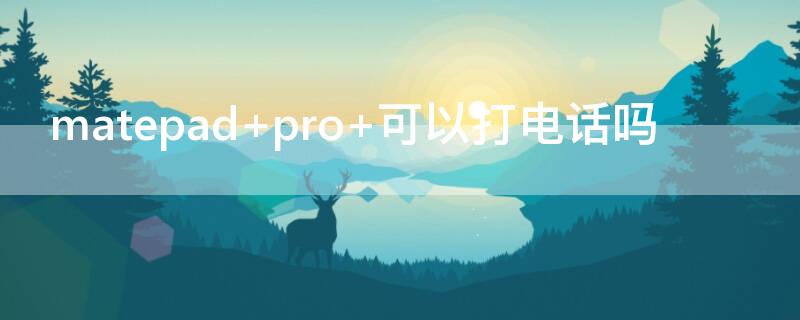 matepad pro 可以打电话吗