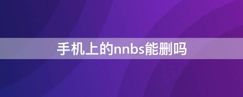 手机上的nnbs能删吗