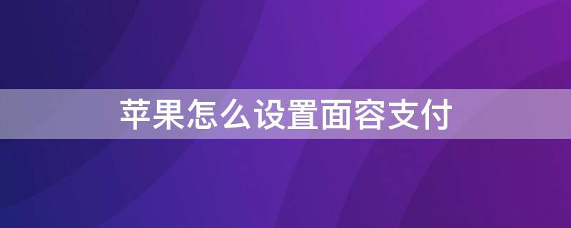 iPhone怎么设置面容支付（iphone怎么设置面容支付解锁）