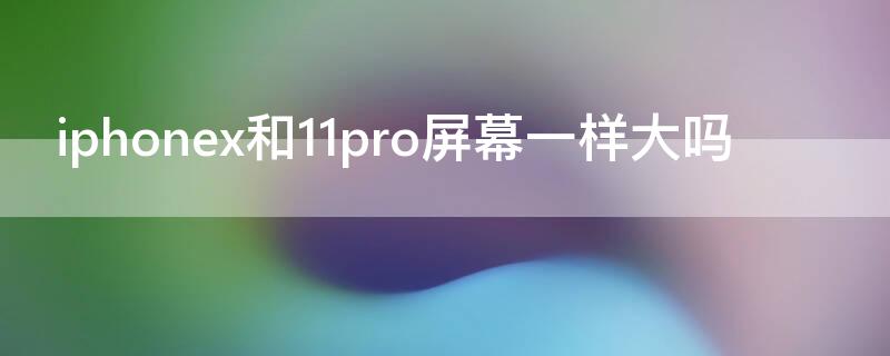 iPhonex和11pro屏幕一样大吗（苹果11pro屏幕跟x一样大吗）