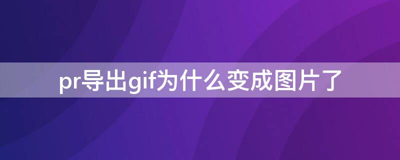 pr导出gif为什么变成图片了（pr导出gif为什么变成图片了呢）