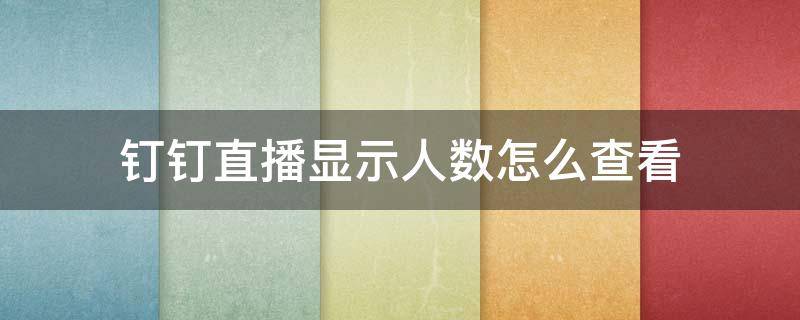 钉钉直播显示人数怎么查看（钉钉直播怎么看人数统计）