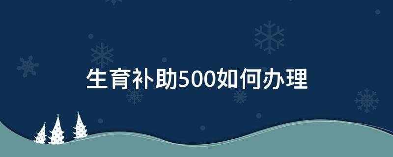 生育补助500如何办理 生育补贴500如何办理