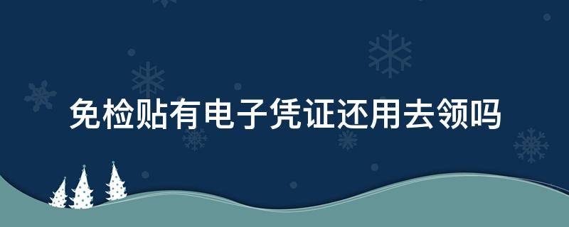 免检贴有电子凭证还用去领吗（免检标志电子凭证怎么领取）