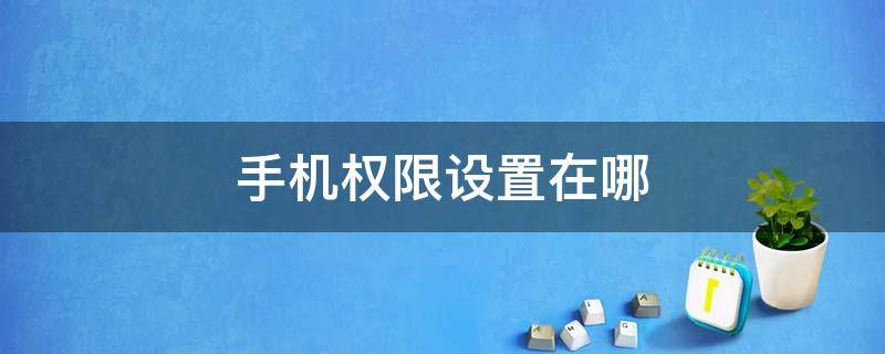 手机权限设置在哪 手机权限设置在哪里解除