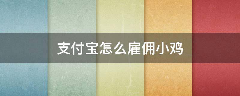 支付宝怎么雇佣小鸡（支付宝怎么雇佣小鸡不通知别人）