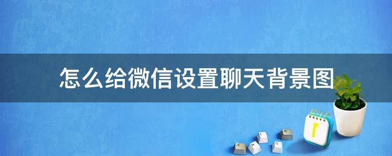 怎么给微信设置聊天背景图（微信聊天背景图如何设置）