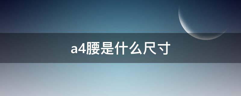 a4腰是什么尺寸（a4腰围是多少厘米）