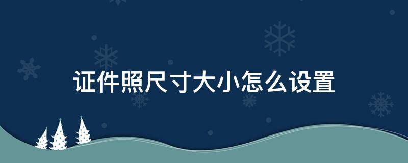 证件照尺寸大小怎么设置（手机证件照尺寸大小怎么设置）