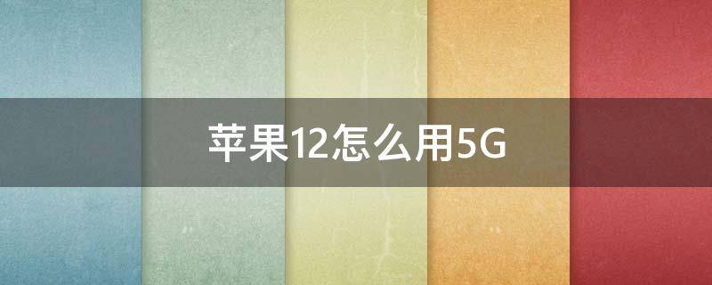 苹果12怎么用5G（苹果12怎么用5G流量）