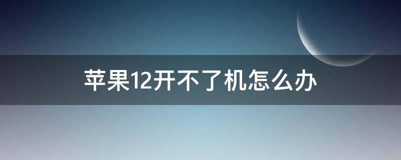 苹果12开不了机怎么办（苹果12开不了机怎么办充电没反应）