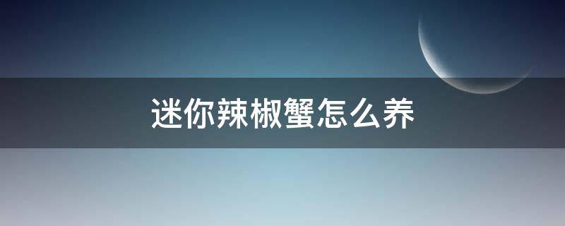 迷你辣椒蟹怎么养（迷你辣椒蟹怎么养 水深）