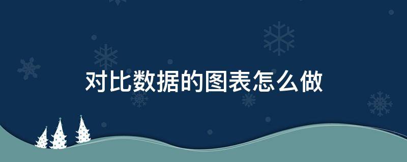 对比数据的图表怎么做 用图表做数据对比