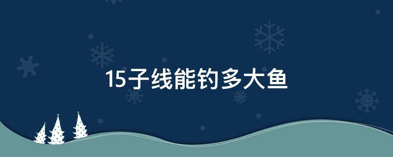 1.5子线能钓多大鱼（2.5主线配1.5子线能钓多大鱼）