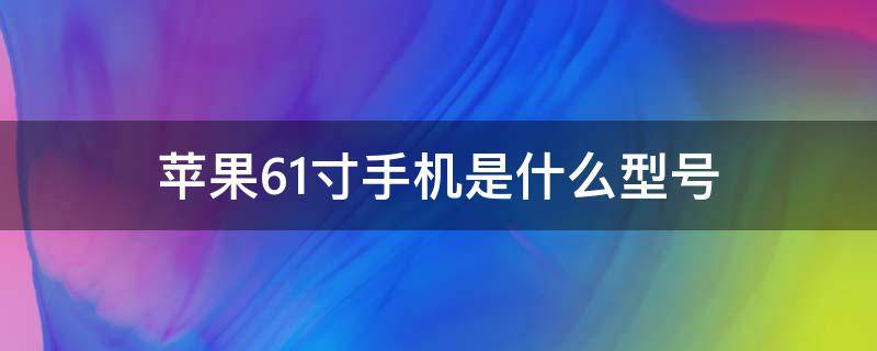 苹果6.1寸手机是什么型号（苹果6.1寸有哪些型号）