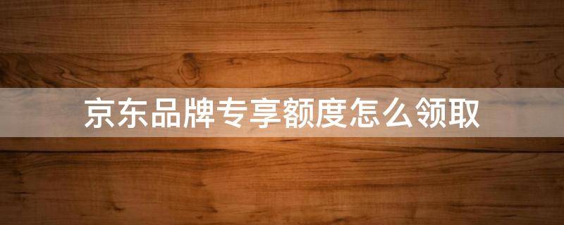 京东品牌专享额度怎么领取 京东品牌专享额度显示已抢完