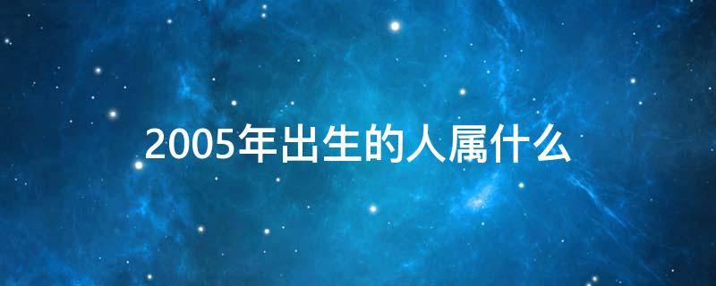 2005年出生的人属什么 2005年出生的属什么命