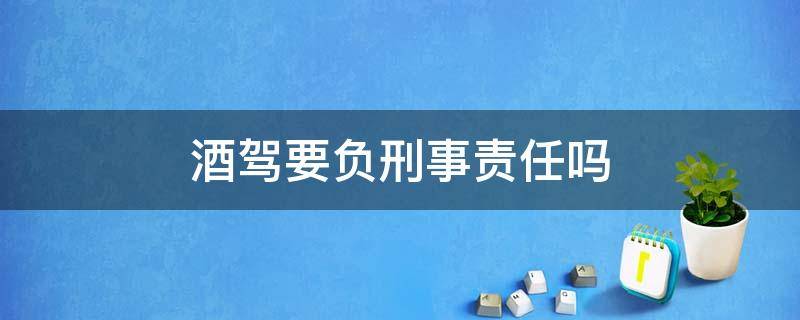 酒驾要负刑事责任吗（酒驾有什么刑事责任）