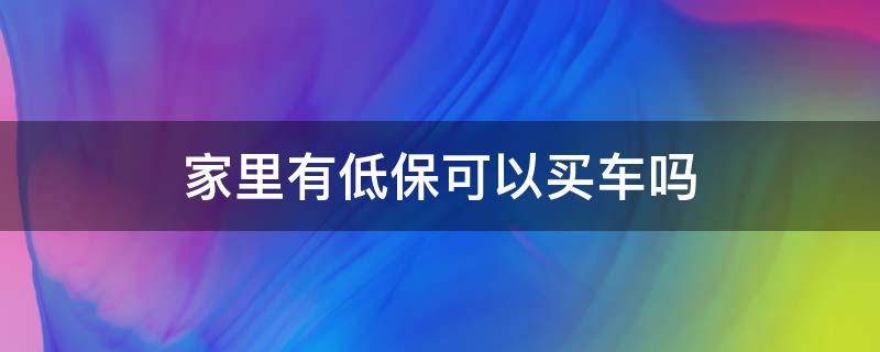 家里有低保可以买车吗（家里面有低保我买了车有影响么）