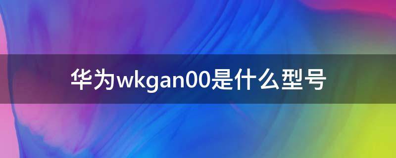 华为wkgan00是什么型号 华为wkg-an00是什么型号