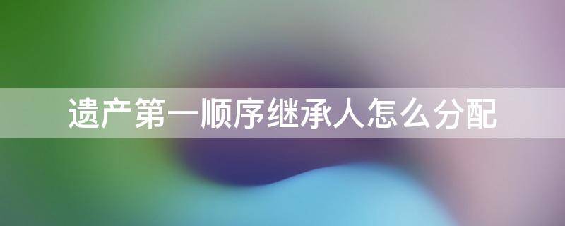 遗产第一顺序继承人怎么分配 遗产继承第一顺序及分配