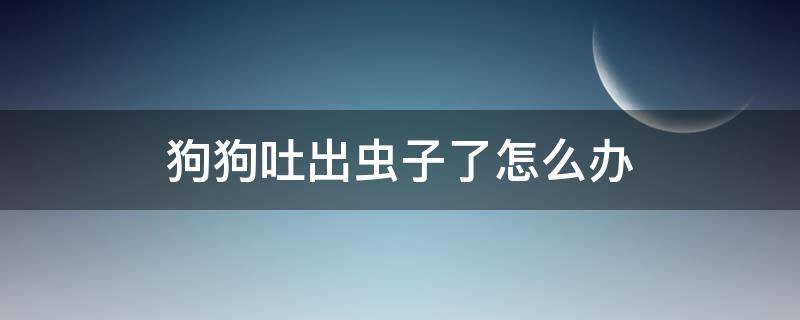 狗狗吐出虫子了怎么办 狗狗吐出虫子怎么回事