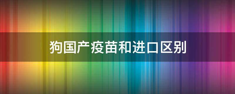 狗国产疫苗和进口区别 狗进口疫苗和国产疫苗有什么区别