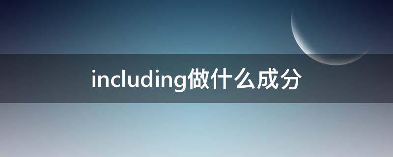 including做什么成分 including作什么成分