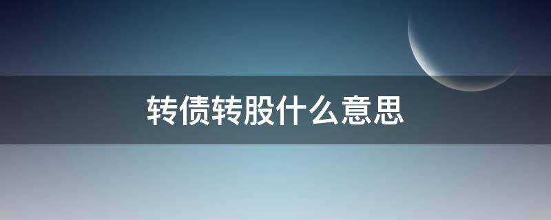 转债转股什么意思 什么叫转债转股