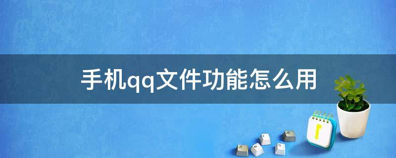 手机qq文件功能怎么用 qq里的文件怎么用