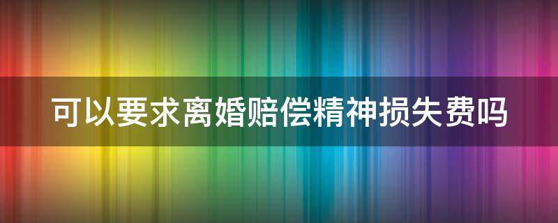 可以要求离婚赔偿精神损失费吗（可以要求离婚赔偿精神损失费吗法律）