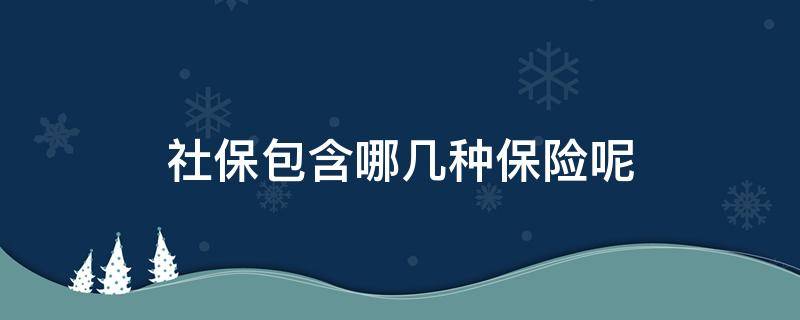 社保包含哪几种保险呢 社保包含了哪五种保险