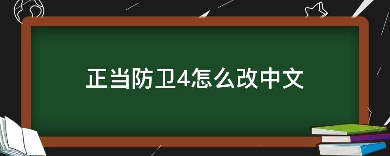 正当防卫4怎么改中文（正当防卫4怎么改中文版）