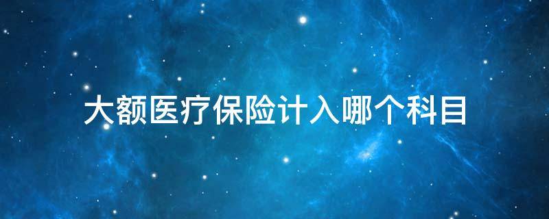 大额医疗保险计入哪个科目（大额医疗保险计入什么科目）