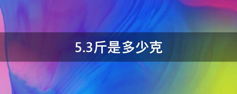 5.3斤是多少克（5.03斤是多少克）