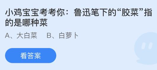 今日蚂蚁庄园小鸡课堂正确答案最新：插科打诨指戏曲表演中穿插什么内容？胶菜是指哪种菜？